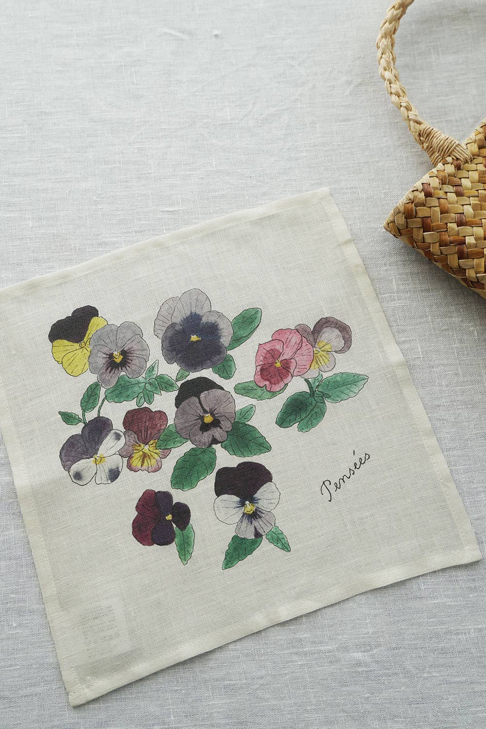 Linen Handkerchief | Pansy