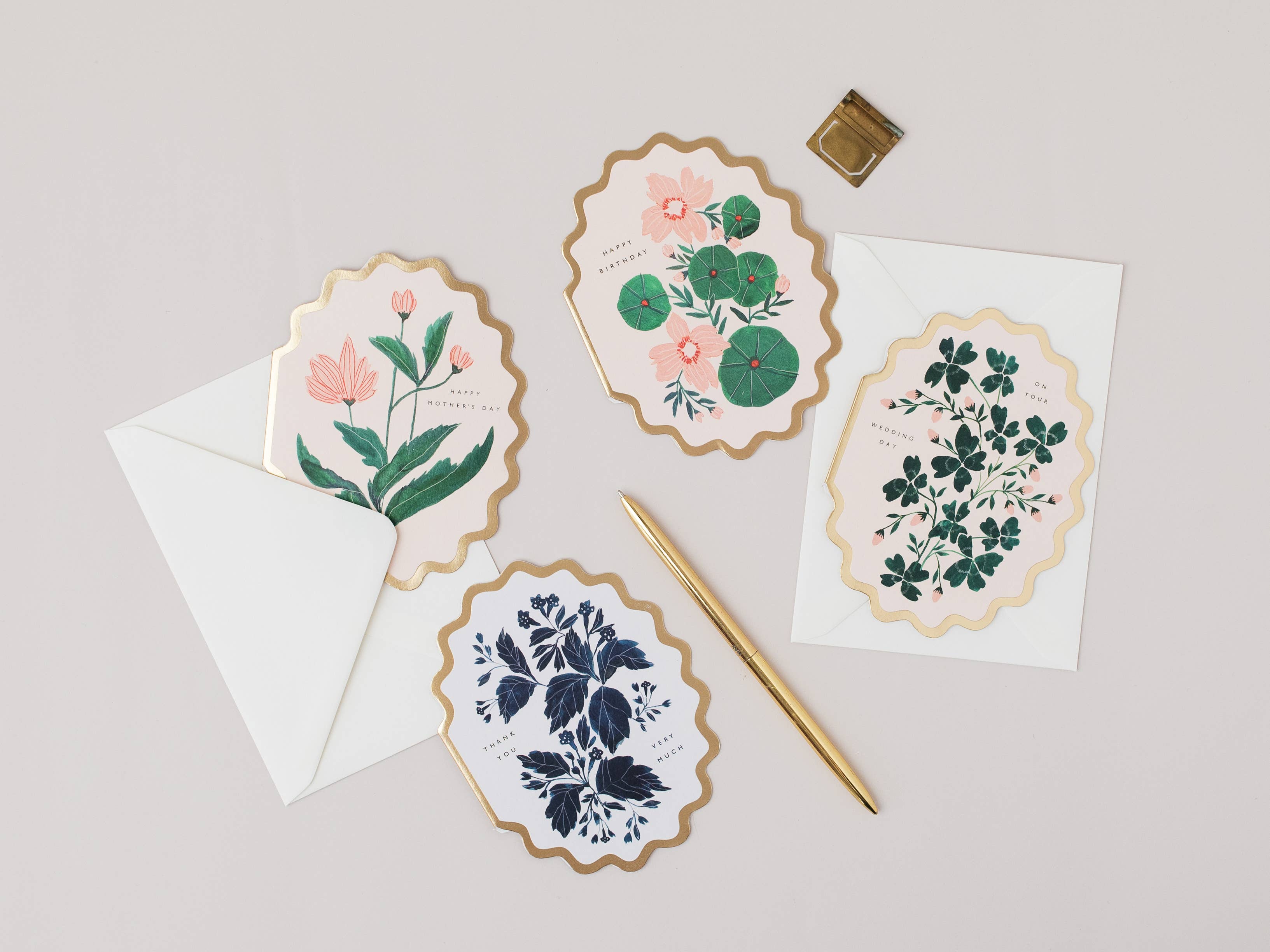 ON YOUR WEDDING DAY BOTANICAL SCALLOP DIE CUT CARD
