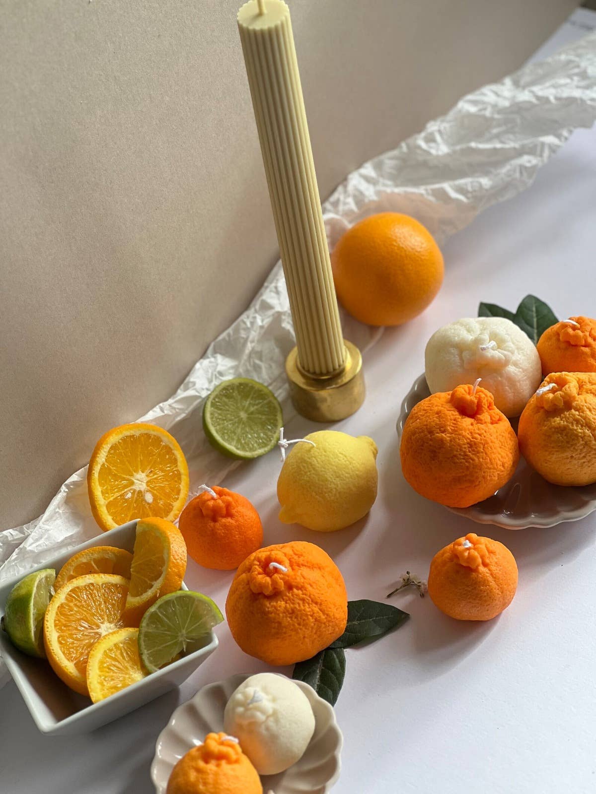Soy Wax Orange Shaped Unscented Candle | Small | 2 Colours Available