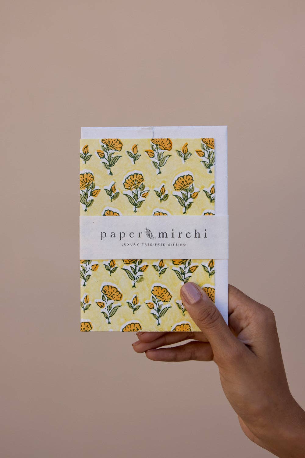Block Printed Greeting Card | Ditsy Floral Sunshine