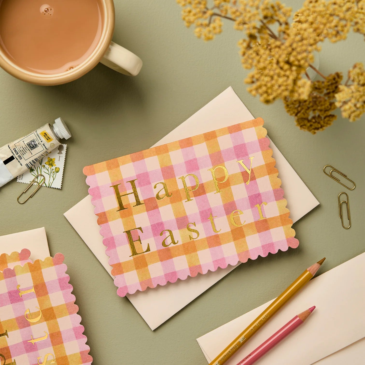 Candy Gingham Happy Easter Greetings Card
