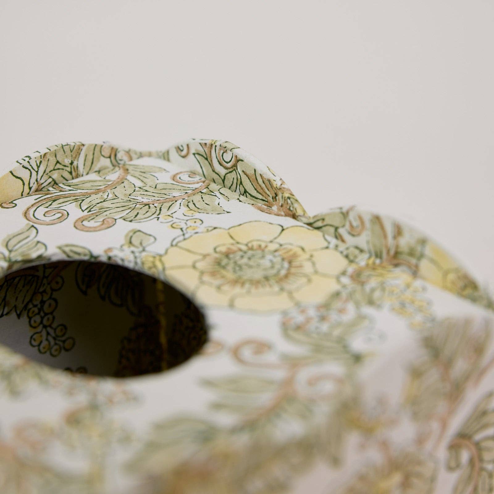 Block Printed Tissue Box - Wild Rose Buttercream