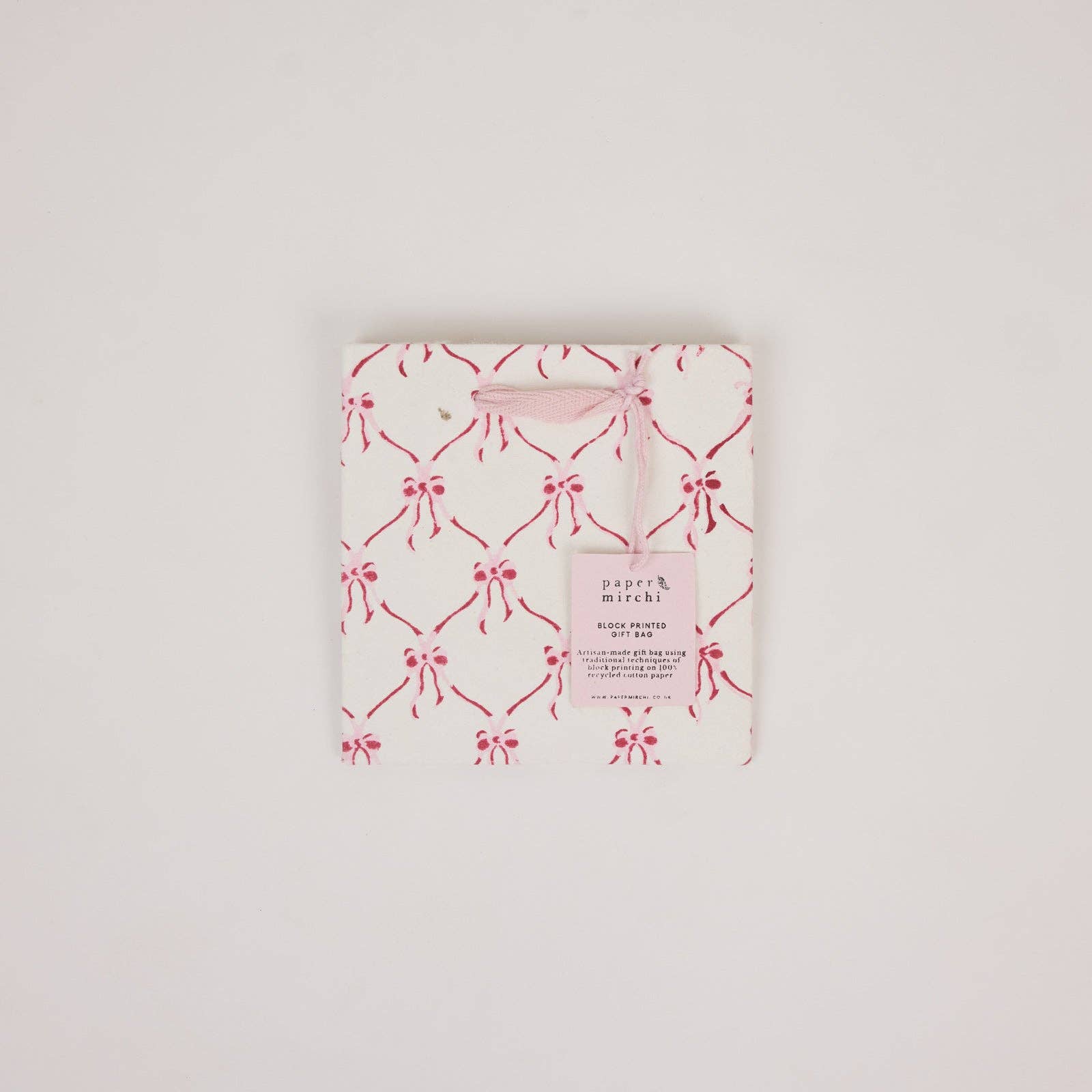 Block Printed Gift Bags (Small) - Pink Sorbet