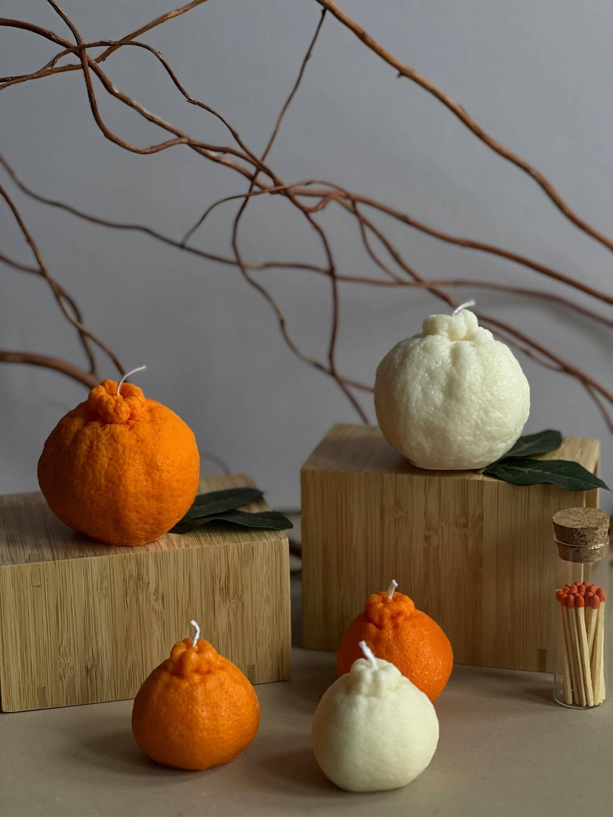 Soy Wax Orange Shaped Unscented Candle | Small | 2 Colours Available