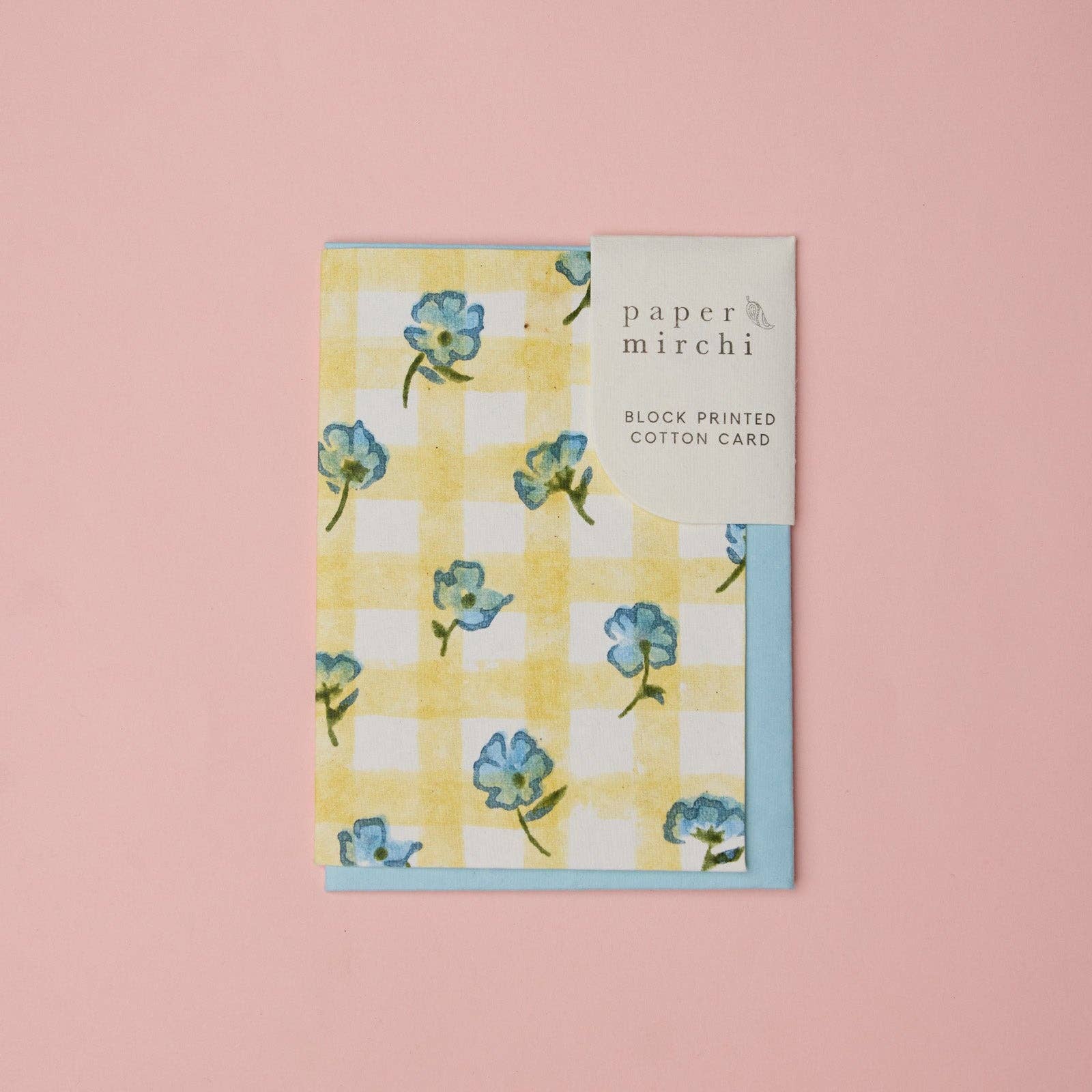 Block Printed Greeting Card | Gingham Alaska