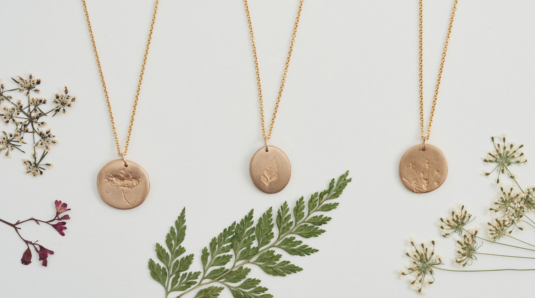Hand Cast Pressed Flower Necklace | Dill