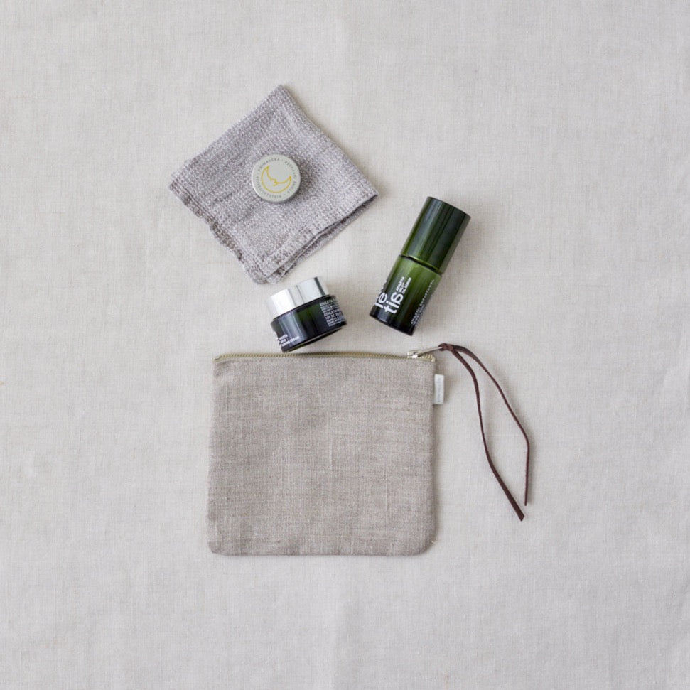 Canna Linen Pouch  | Natural