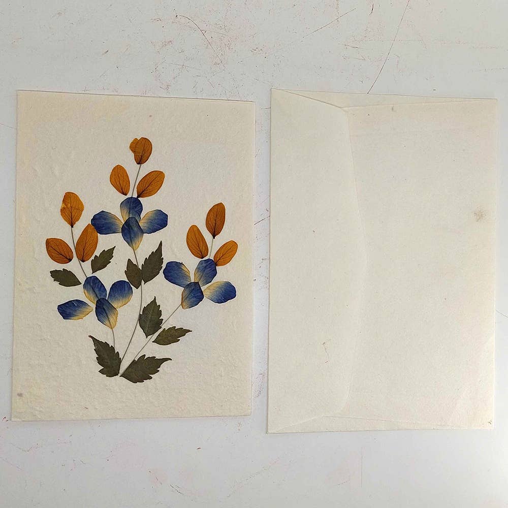 Mulberry Paper Pressed Flower Greeting Cards