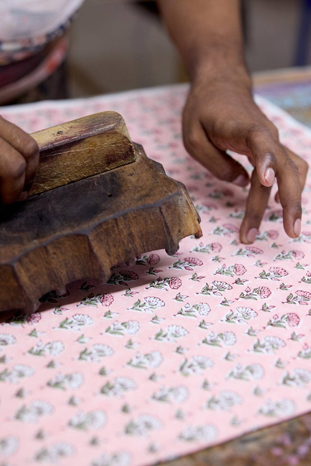 Block Printed Tissue Box - Ditsy Floral Blush