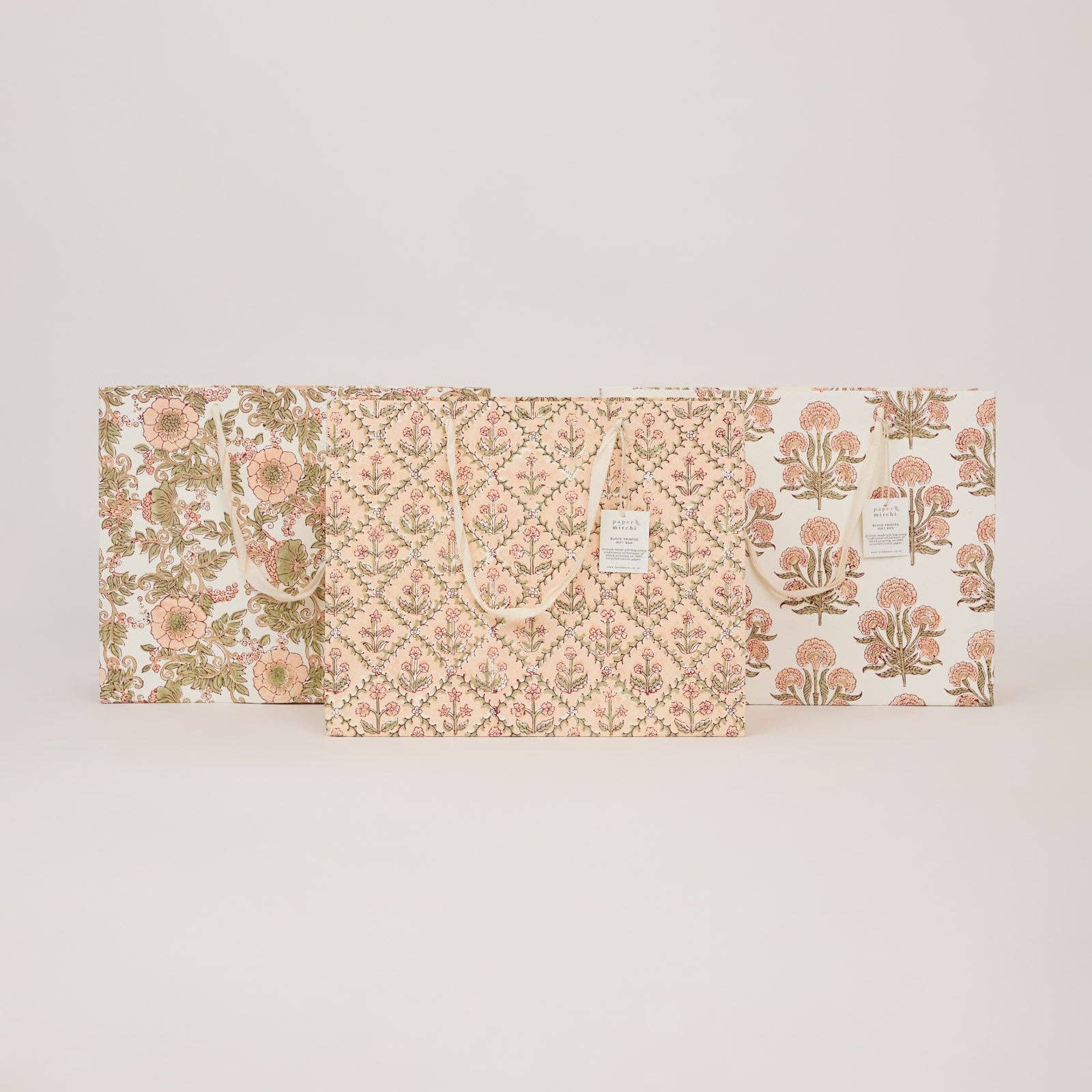 Large Block Printed Gift Bags | Terracotta | 3 Designs Available