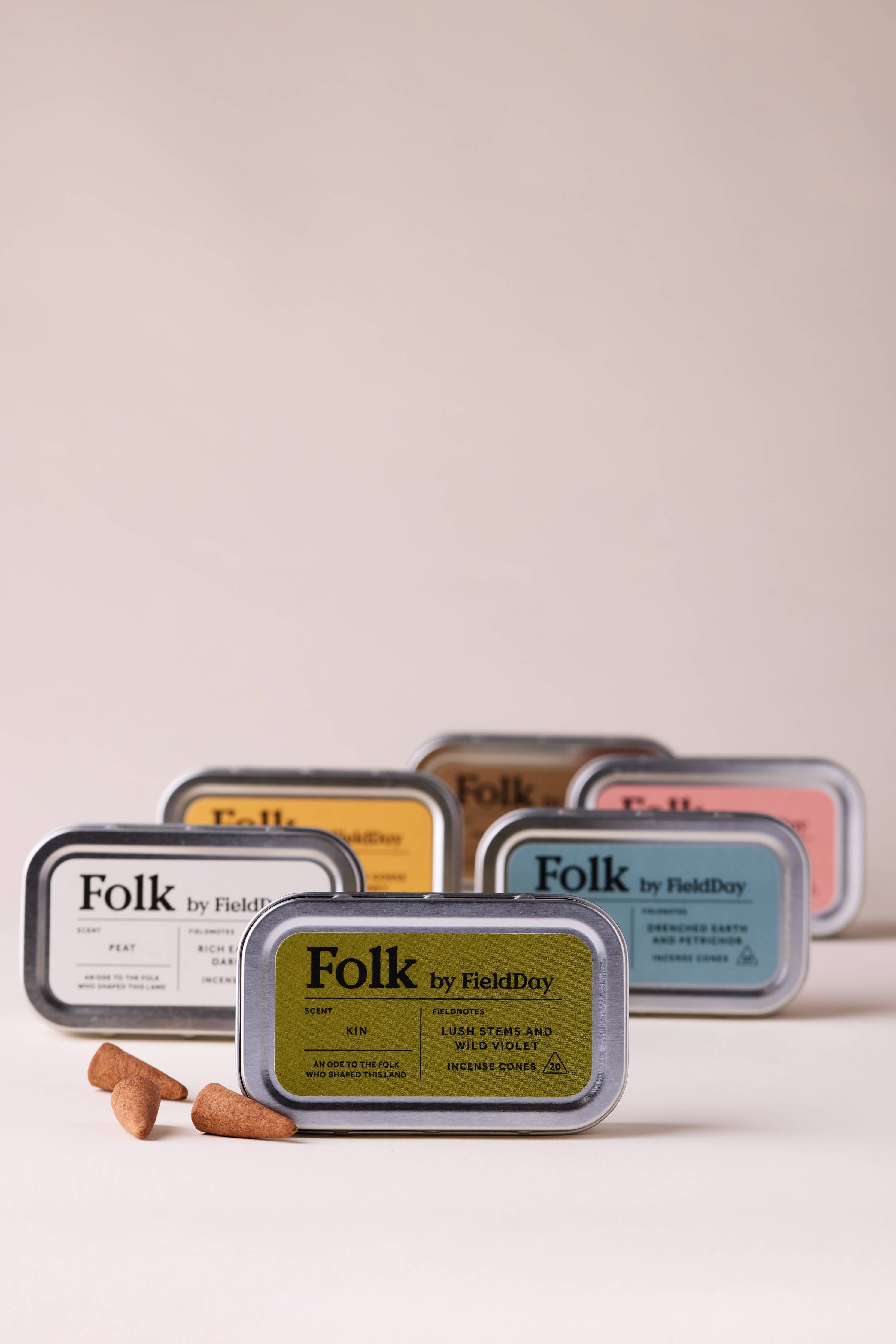 Folk Tin of Incense Cones | Peat