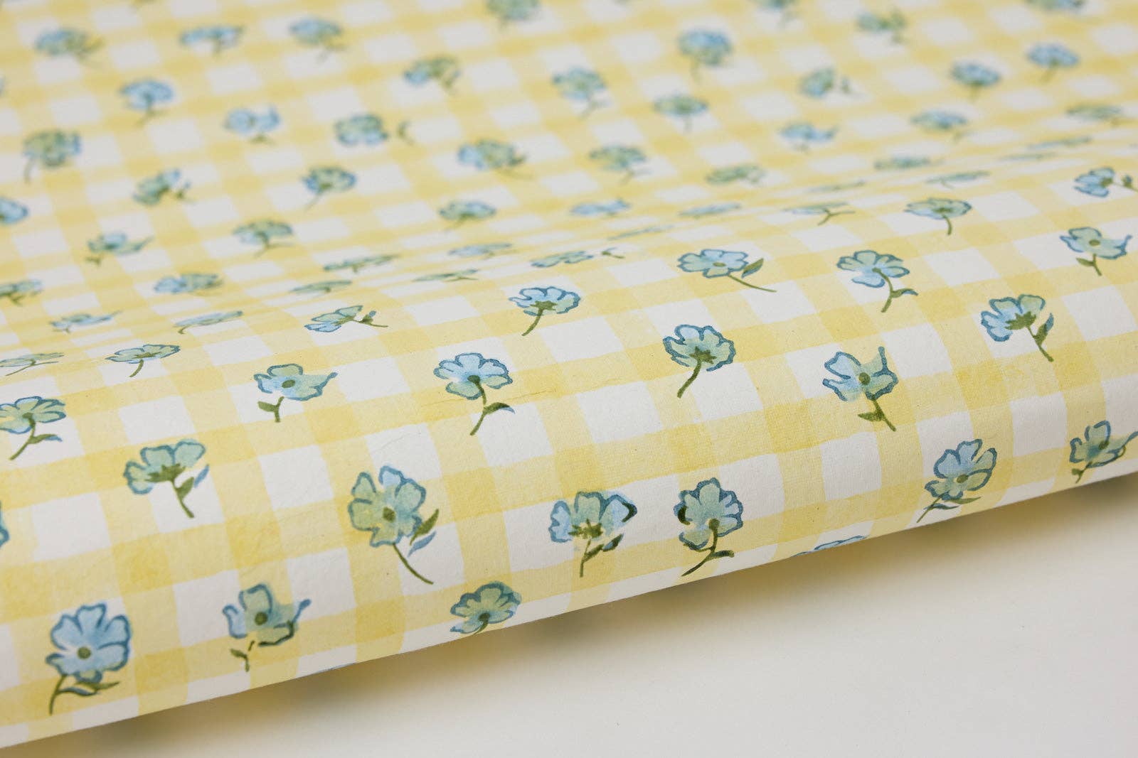 Block Printed Wrapping Paper Sheet | Gingham Alaska