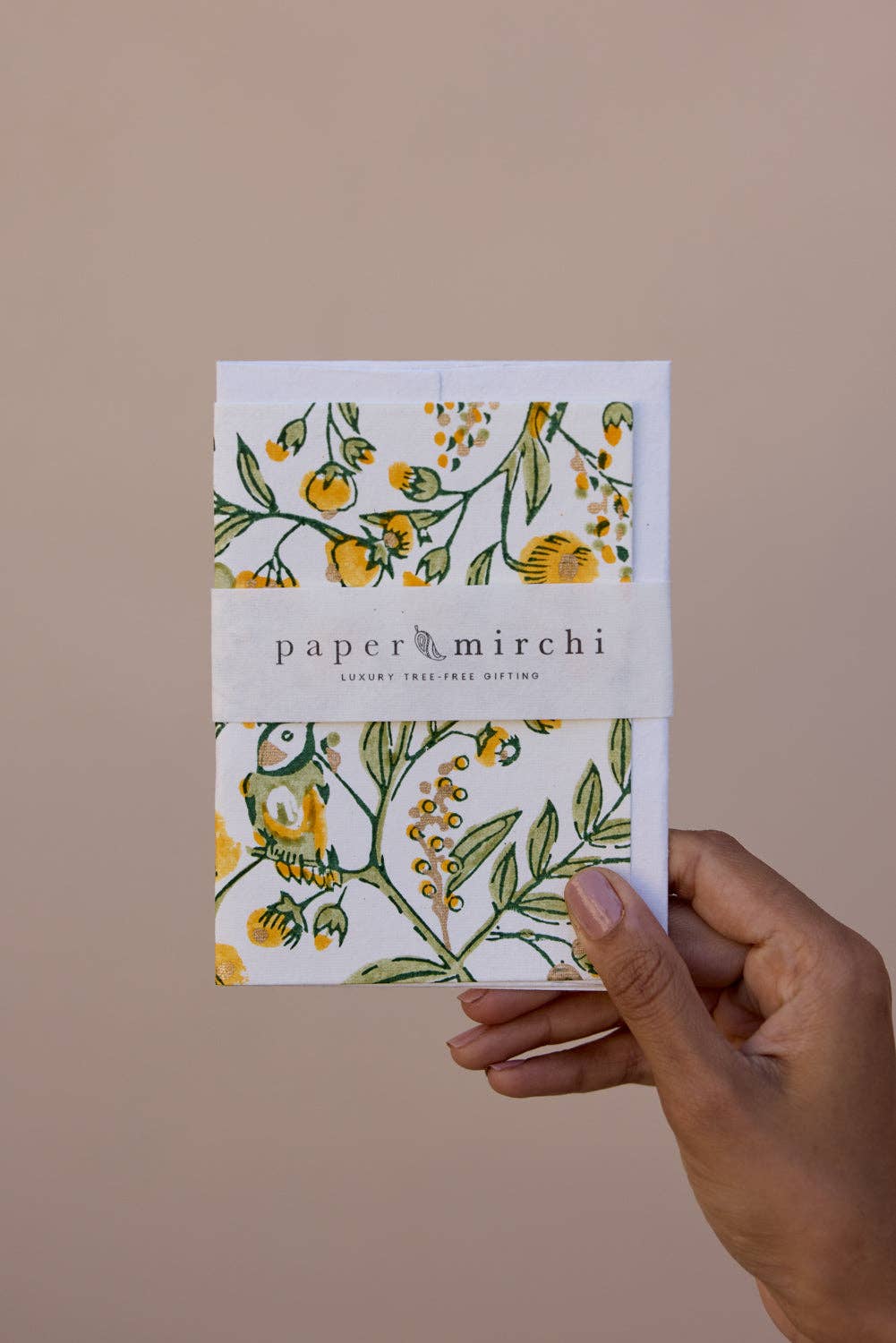 Block Printed Greeting Card | Song Birds Sunshine