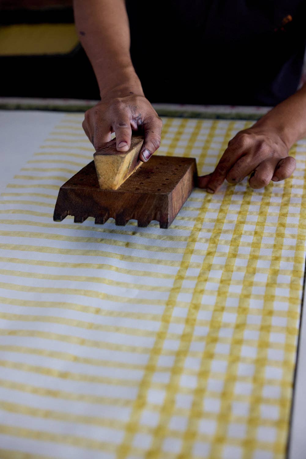 Block Printed Wrapping Paper Sheet | Gingham Alaska