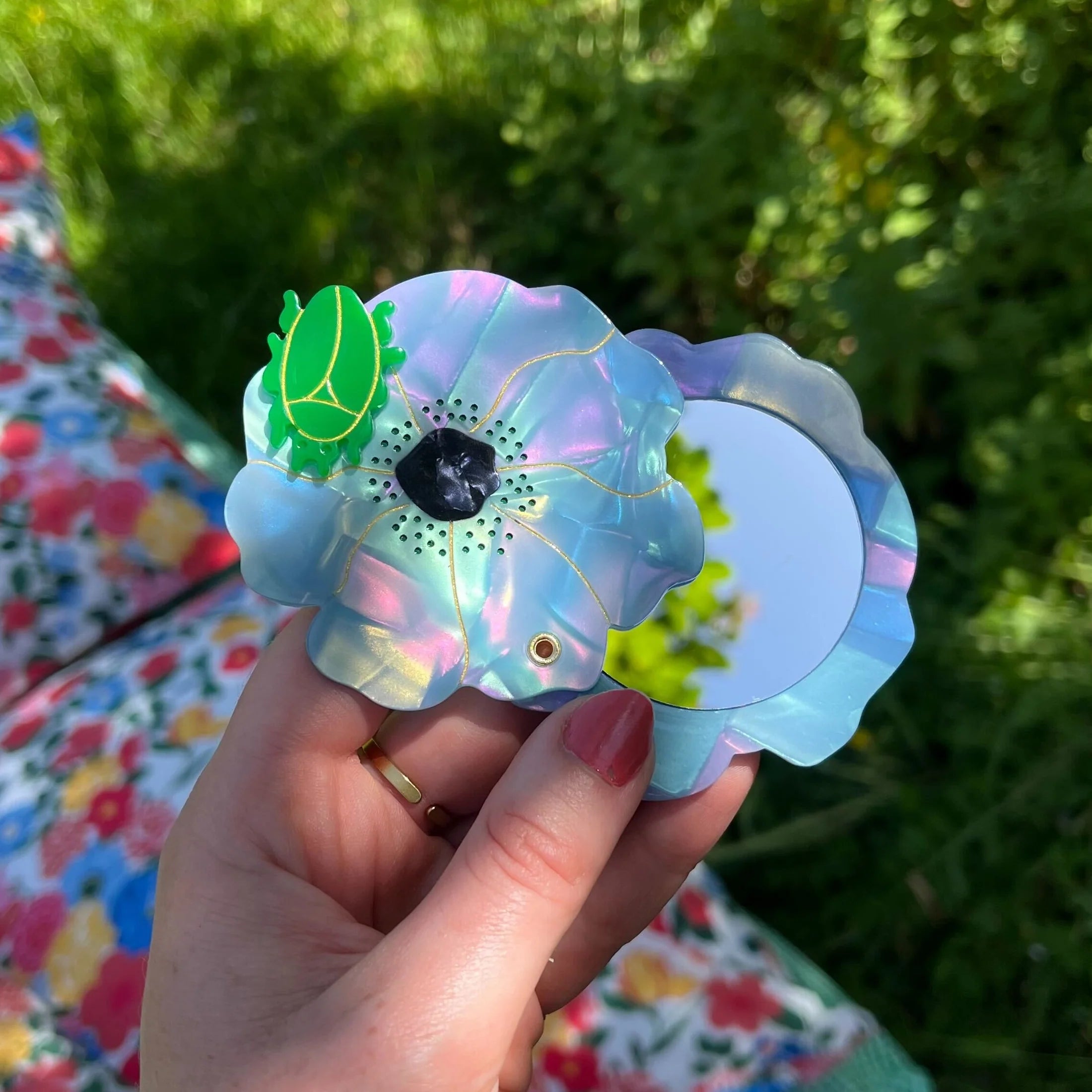 Blue Flower Mirror