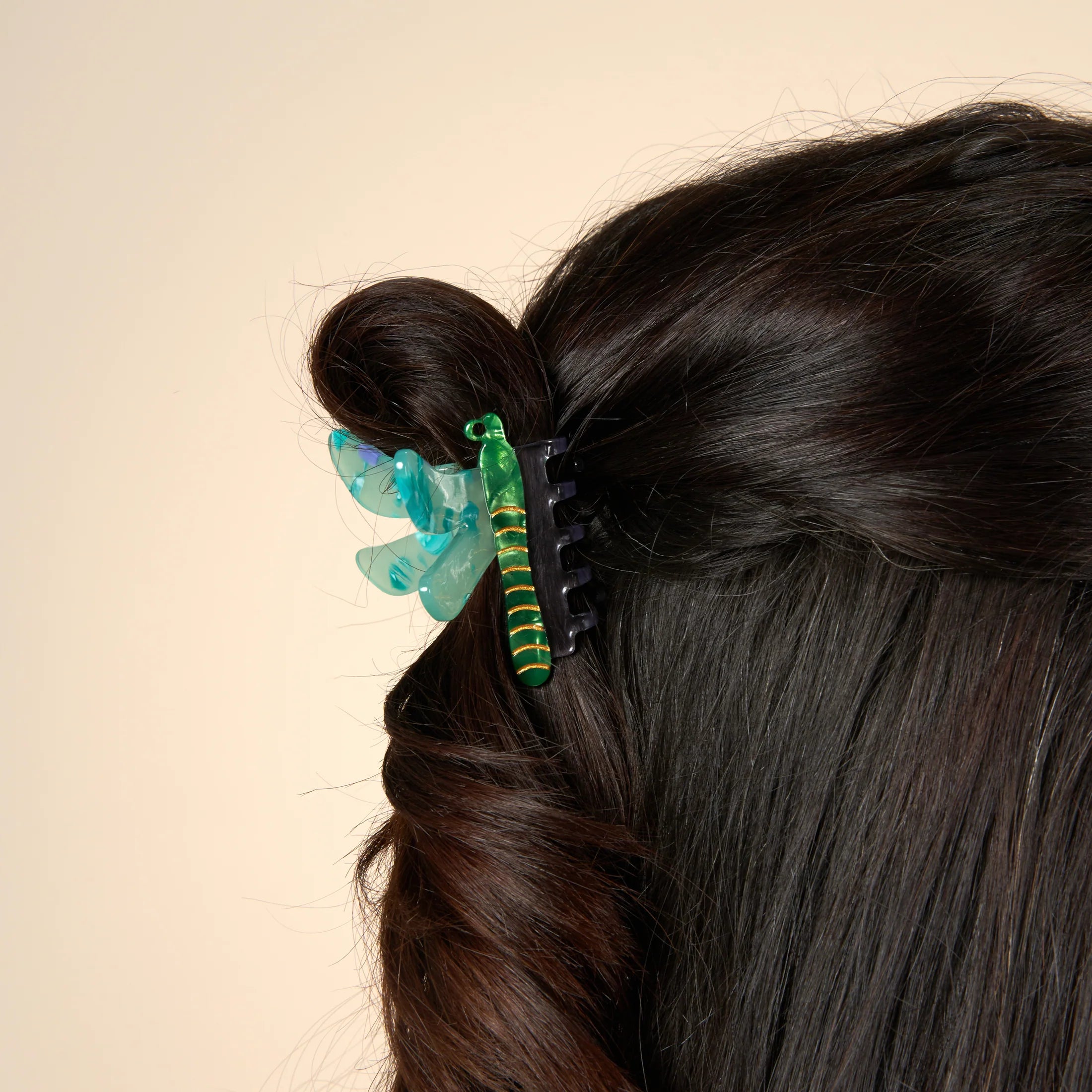 Green Dragonfly Hair Claw