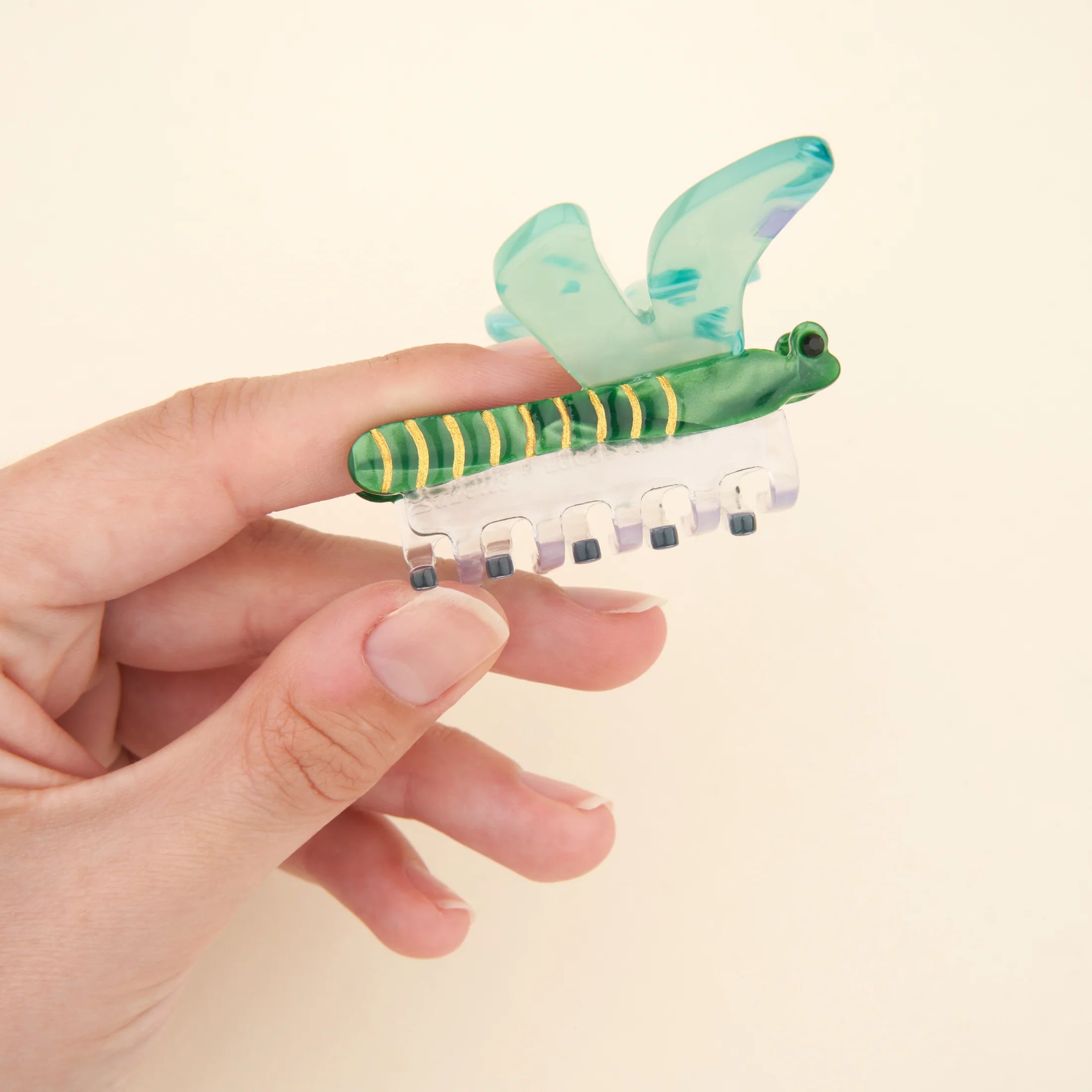 Green Dragonfly Hair Claw