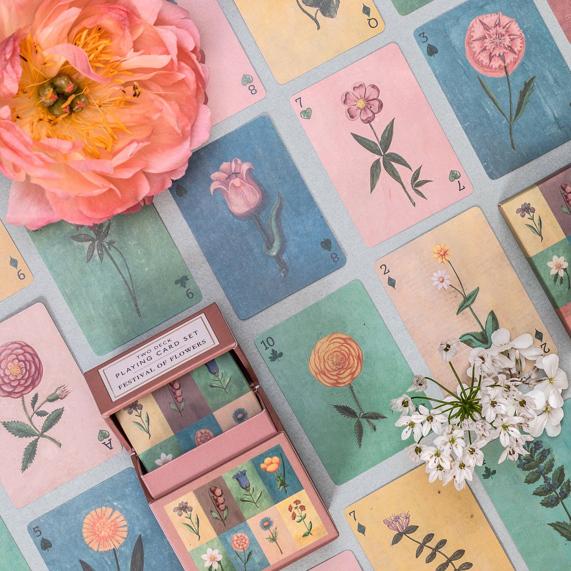 Set of 2 Festival of Flowers Playing Card Set
